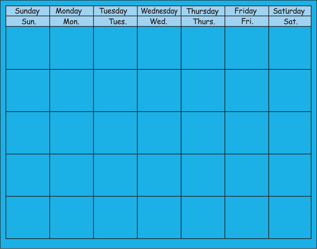 Horizontal Calendar - Blue horizontal-calendar-blue