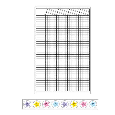 4 Piece Classroom Incentive Chart and Sticker Set - Small White