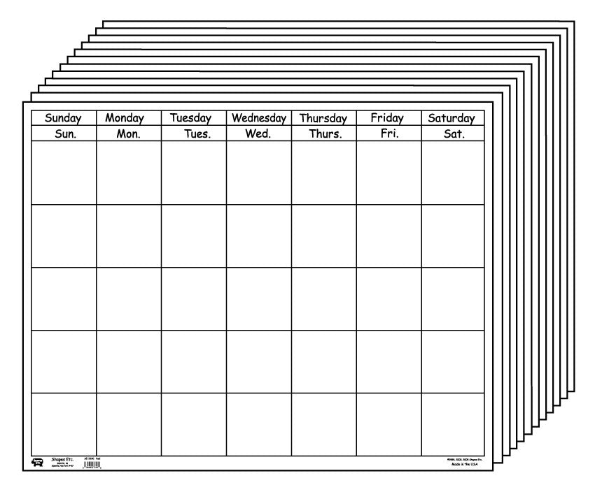 Horizontal Calendar - Set of 12 White horizontal-calendar-set-of-12-white