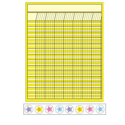 4 Piece Classroom Incentive Chart and Sticker Set - Vertical Yellow