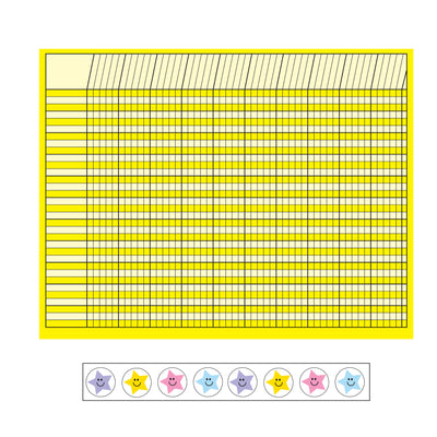 4 Piece Classroom Incentive Chart and Sticker Set - Horizontal Yellow