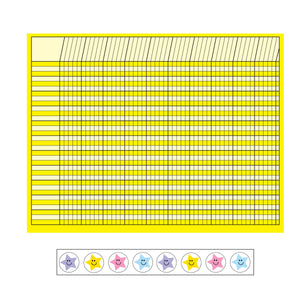 4 Piece Classroom Incentive Chart and Sticker Set - Horizontal Yellow - Creative Shapes Etc.