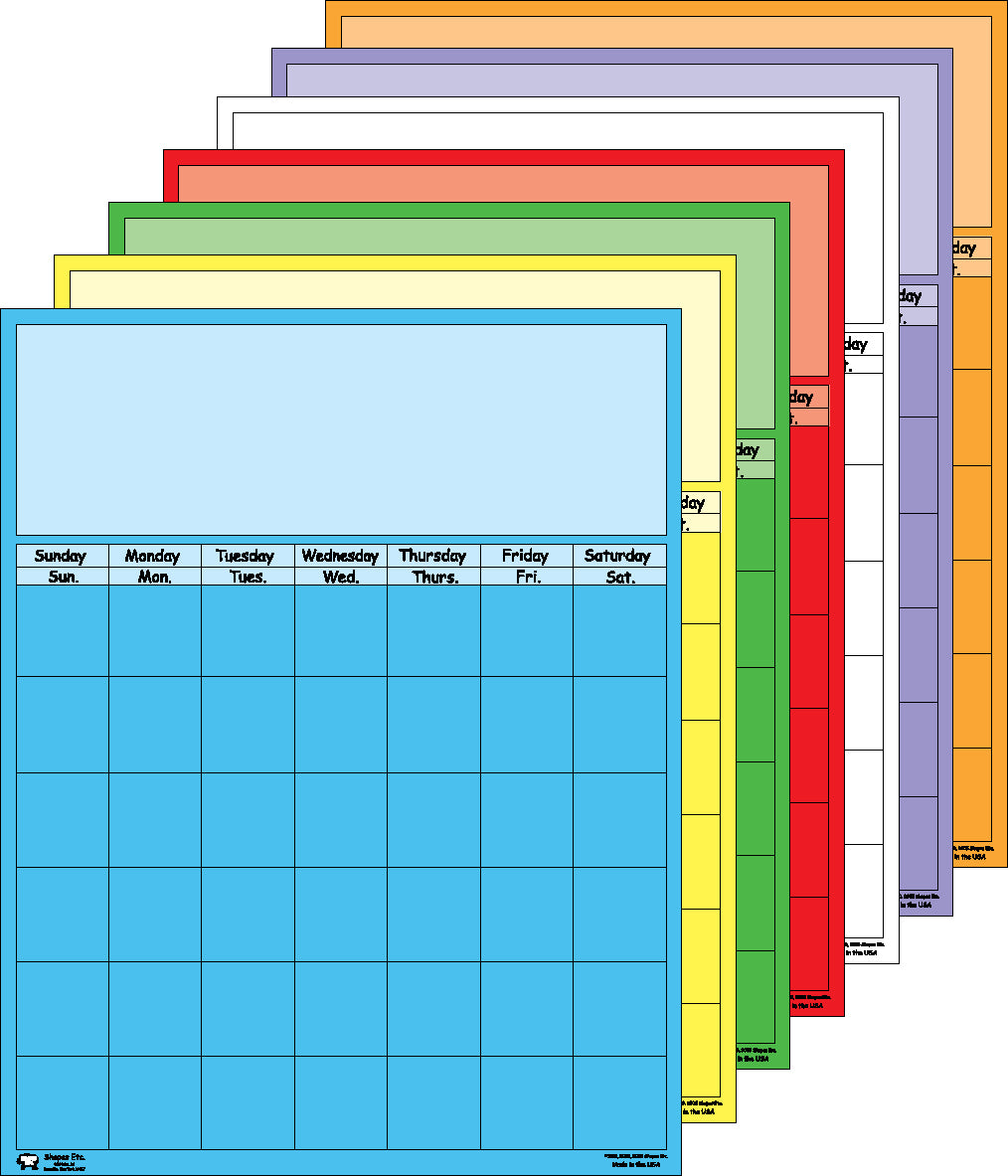 Vertical Calendar - Set of 7 vertical-calendar-set-of-7