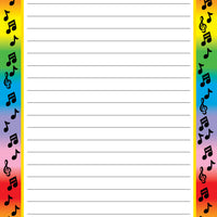 Large Notepad - Music Border / Lined - Creative Shapes Etc.