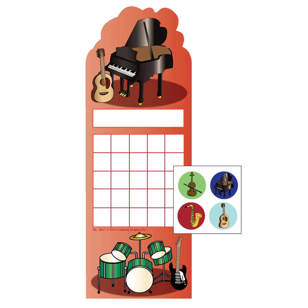 Instrument Loops Check Sticker SHAPES ETC. Incentive Sticker Set - Musical Instruments
