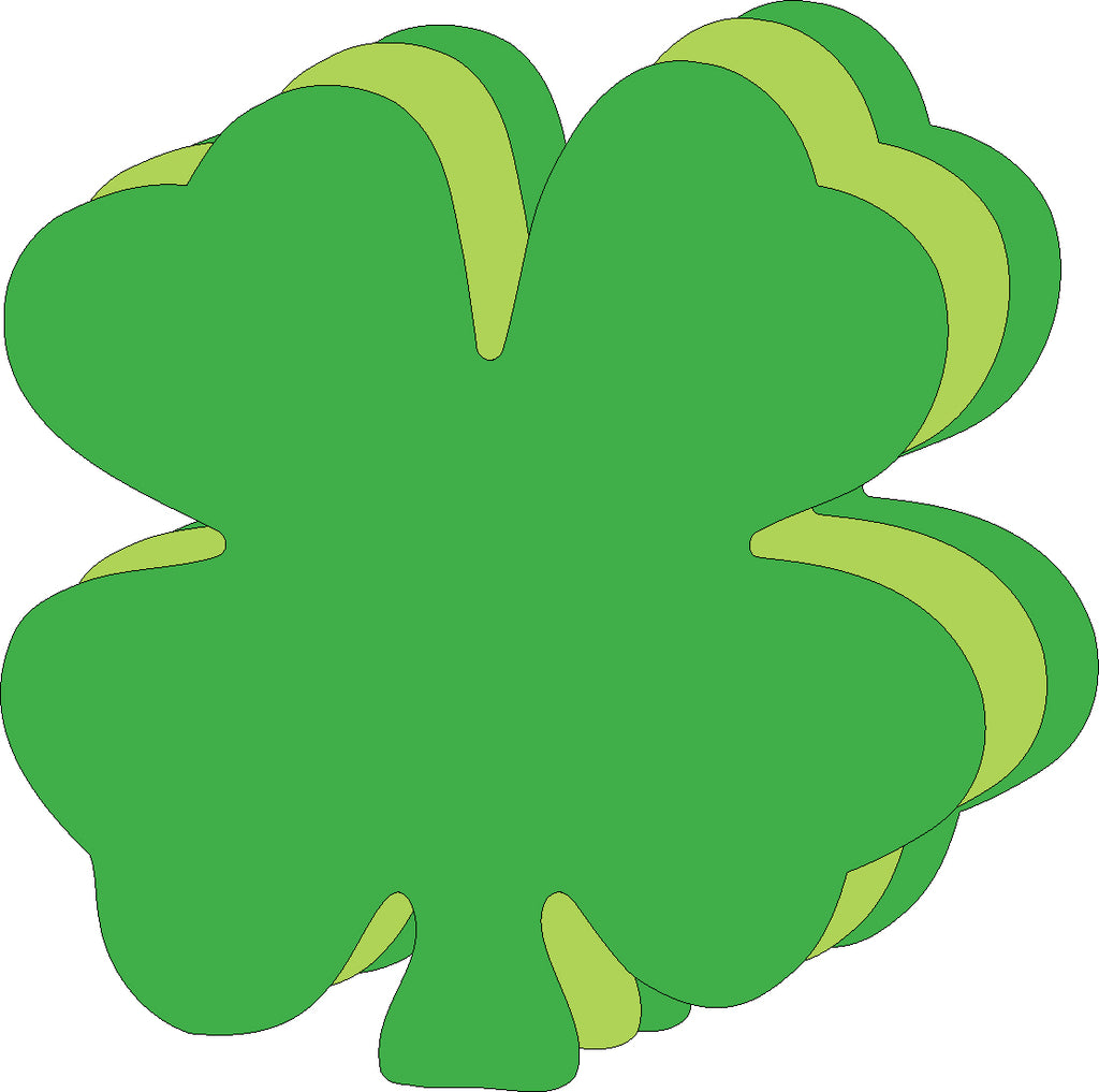 Assorted Green Four Leaf Clover Assorted Color Creative Cut-Outs- 3”