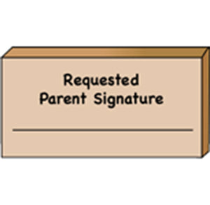 Teacher's Stamp - Requested Parent Signature - Creative Shapes Etc.