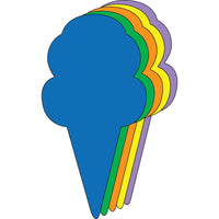 Ice Cream Cone Assorted Color Creative Cut-Outs- 3”