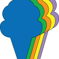 Small Assorted Color Creative Foam Cut-Outs - Ice Cream Cone - Creative Shapes Etc.