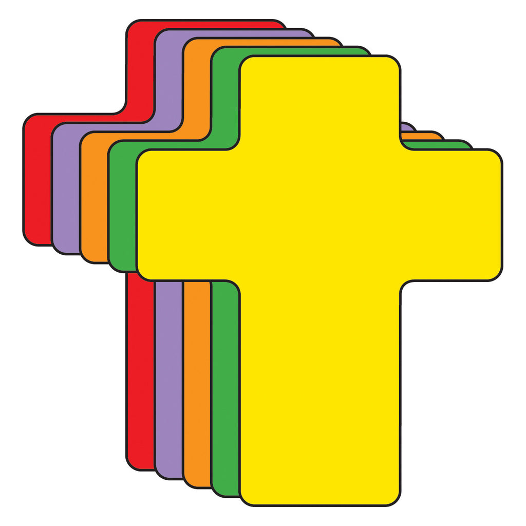 Cross Assorted Color Creative Cut-Outs- 3” - Creative Shapes Etc.