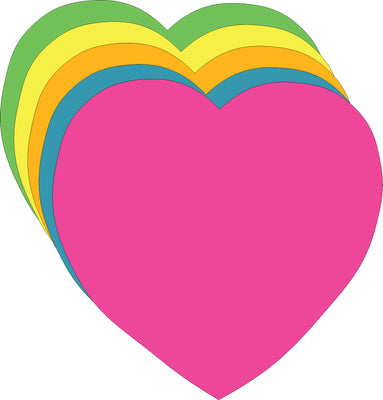 Heart Bright Neon Assorted Color Large Cut-Outs- 5.5