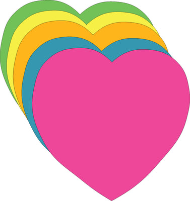Heart Bright Neon Assorted Color Small Cut-Outs- 3