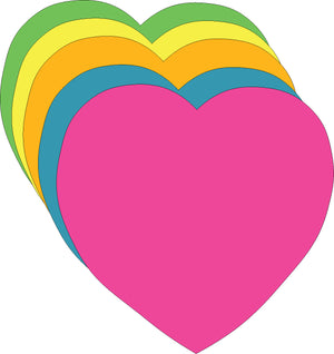 Heart Bright Neon Assorted Color Small Cut-Outs- 3" x 3" - Creative Shapes Etc.