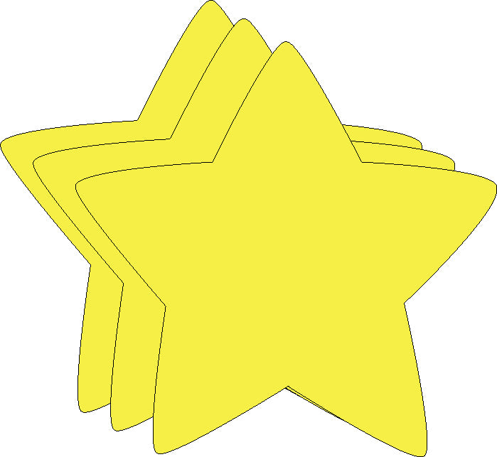 Star Bright Neon Single Color Small Cut-Outs- 3” x 3” - Creative Shapes Etc.