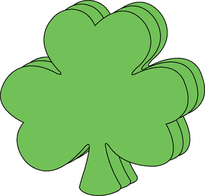Shamrock Bright Neon Single Color Small Cut-Outs- 3” x 3” - Creative Shapes Etc.