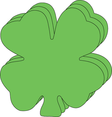 Four Leaf Clover Bright Neon Single Color Large Cut-Outs- 5.5” x 5.5” - Creative Shapes Etc.