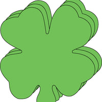 Four Leaf Clover Bright Neon Single Color Small Cut-Outs- 3” x 3” - Creative Shapes Etc.