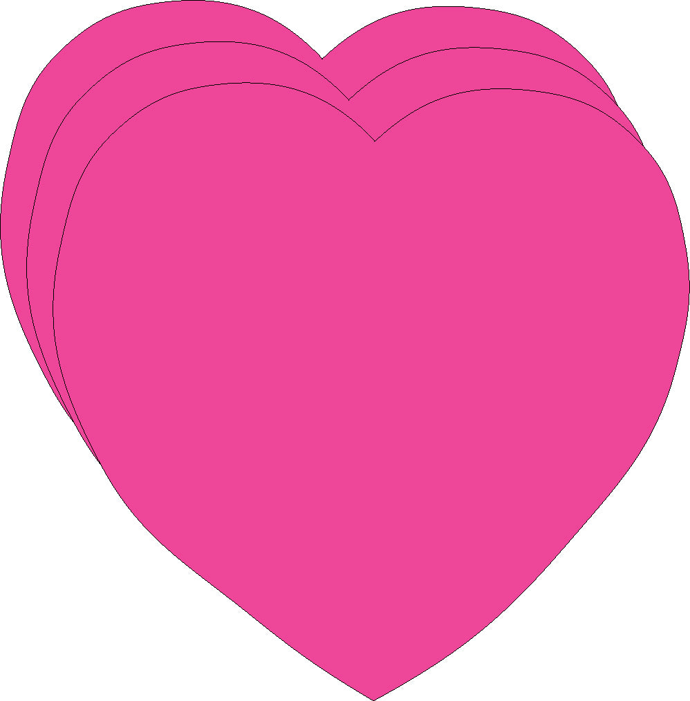 Pink Heart Bright Neon Single Color Small Cut-Outs- 3" x 3" Creative  Shapes Etc.