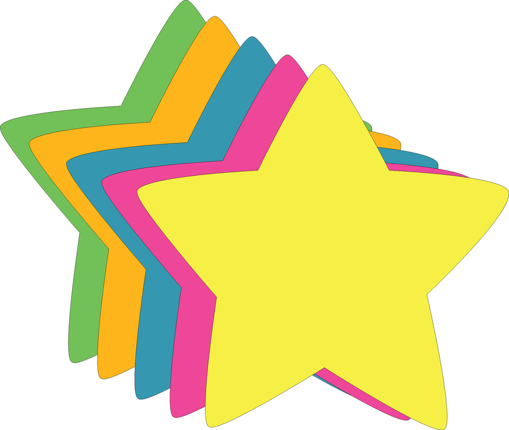 Star Bright Neon Assorted Color Large Cut-Outs- 5.5” x 5.5” Creative  Shapes Etc.