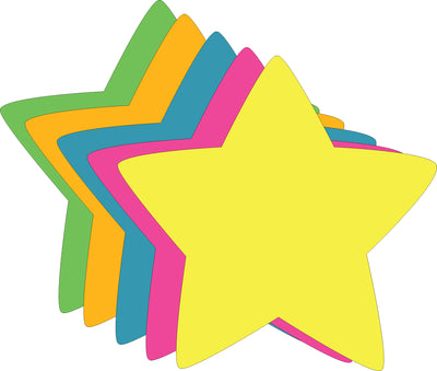 Star Bright Neon Assorted Color Large Cut-Outs- 5.5” x 5.5”