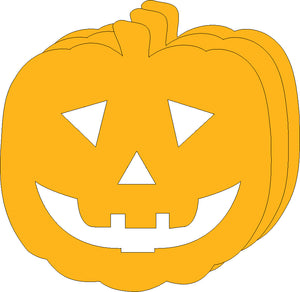 Jack O Lantern Bright Neon Single Color Small Cut-Outs- 3” x 3” - Creative Shapes Etc.