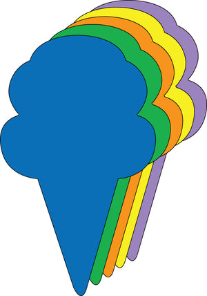 Large Assorted Color Creative Foam Cut-Outs - Ice Cream Cone - Creative Shapes Etc.