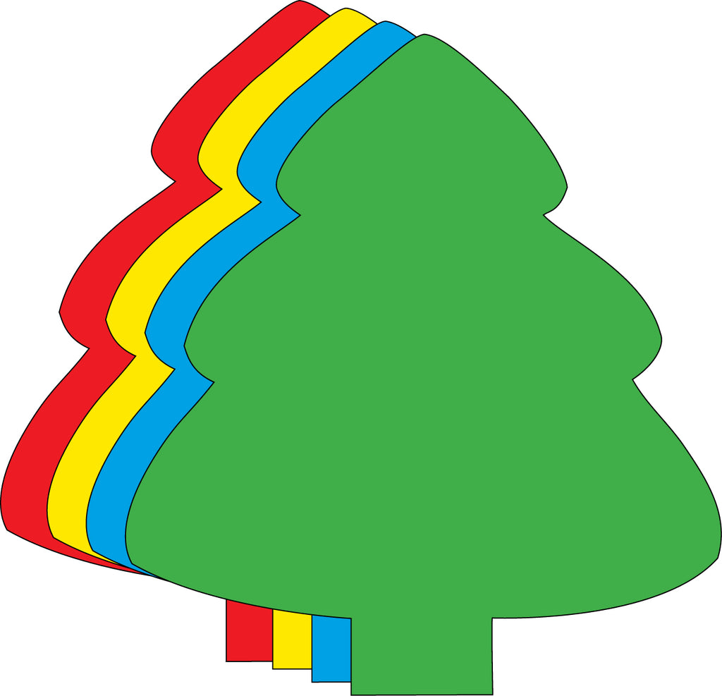 Large Assorted Color Creative Foam Cut-Outs - Assorted Evergreen Tree - Creative Shapes Etc.