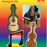 Mini Notepad Set - Musical Instruments - Creative Shapes Etc.