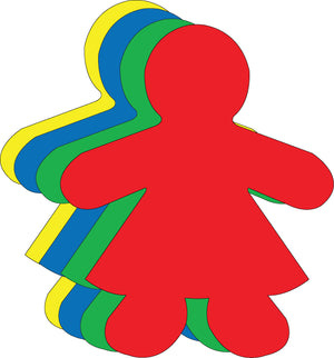 Girl Large Assorted Color Creative Cut-Outs- 5.5" - Creative Shapes Etc.