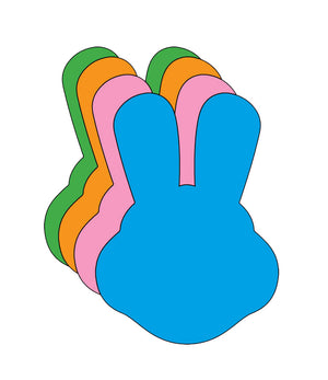 Large Assorted Color Creative Foam Cut-Outs - Bunny With Ears - Creative Shapes Etc.