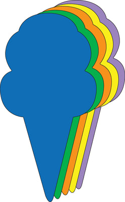 Ice Cream Cone Assorted Color Creative Cut-Outs - 5.5