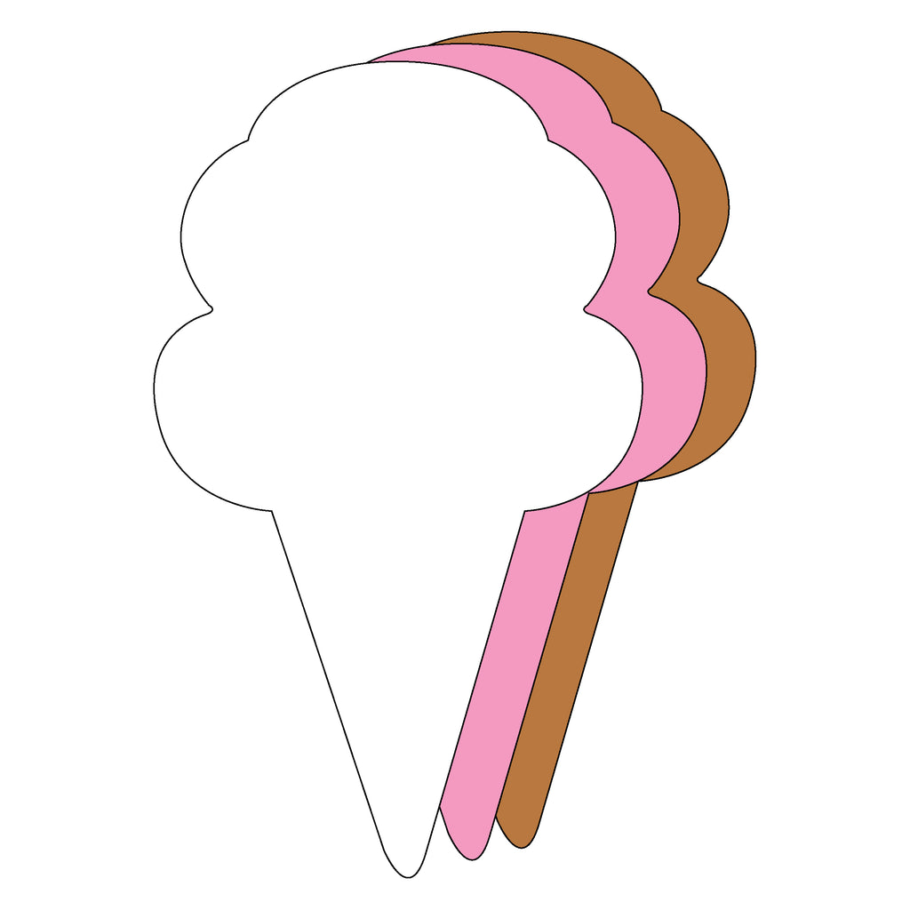 Neapolitan Ice Cream Cone Large Tri-Color Creative Cut-Outs- 5.5”