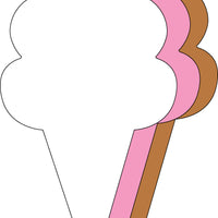 Small Neapolitan Ice Cream Cone Tri- Color Creative Cut-Outs - 3" - Creative Shapes Etc.