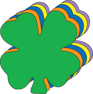 Four Leaf Clover Assorted Color Creative Cut-Outs- 3”