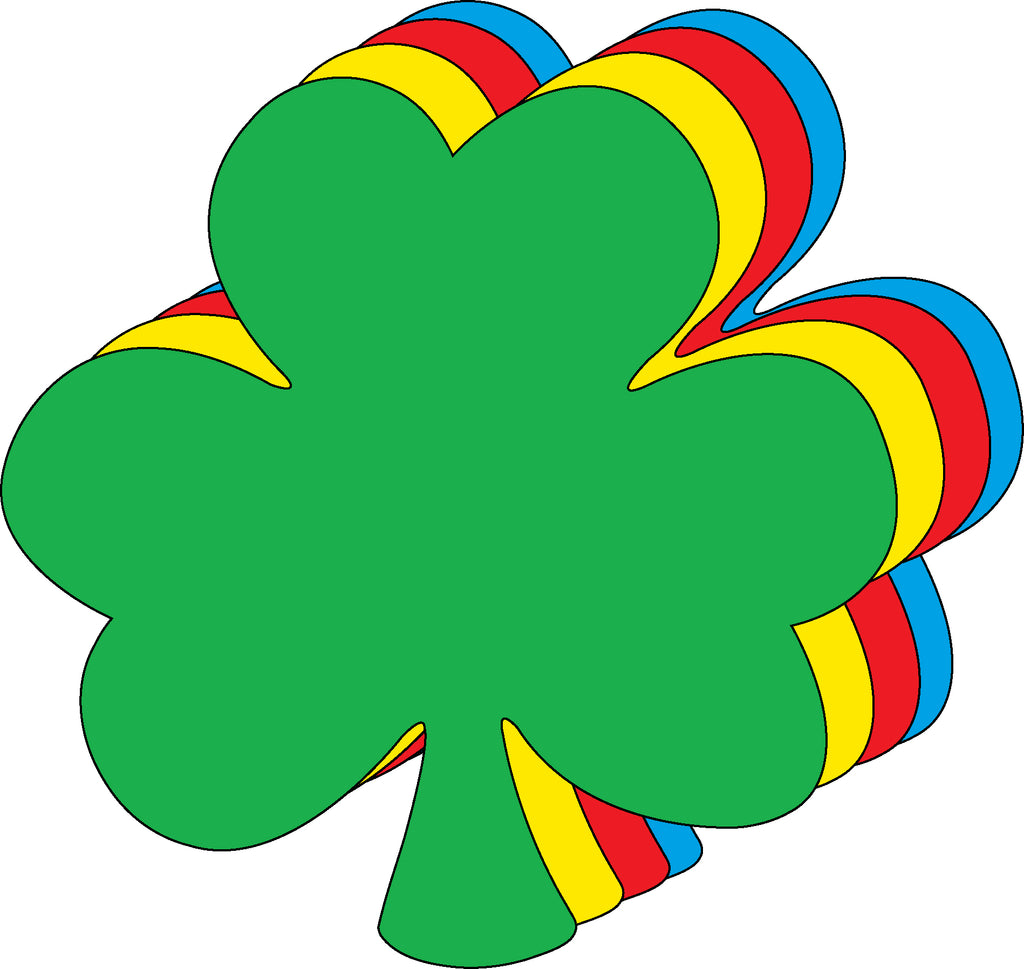 Shamrock Assorted Color Creative Cut-Outs- 5.5” - Creative Shapes Etc.