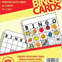 Blank Bingo Cards -7.5" x 9.5" - Creative Shapes Etc.