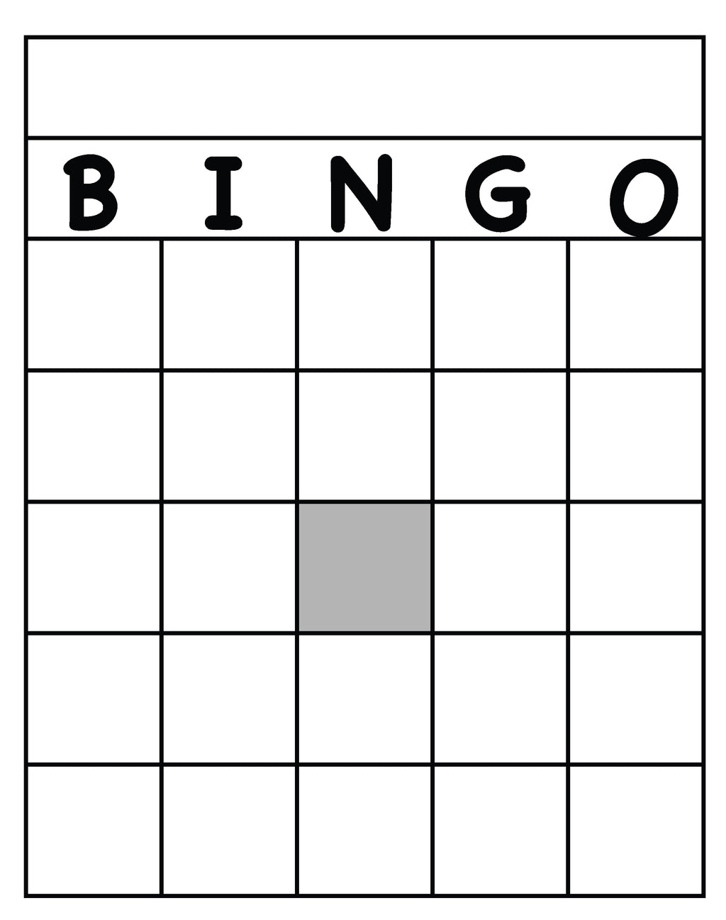 Blank Bingo Cards -7.5 x 9.5