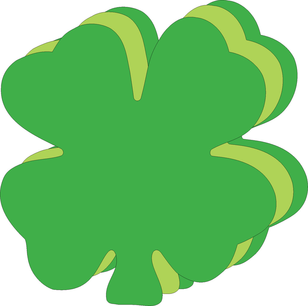 Assorted Green Four Leaf Clover Assorted Color Creative Cut-Outs- 5.5”