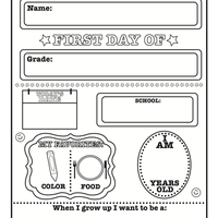 First Day of School Announcement - Black/White - Creative Shapes Etc.