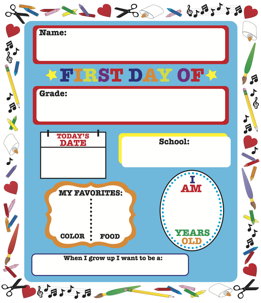 First Day of School Announcement - Creative Shapes Etc.