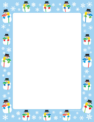 Designer Paper - Snowman (50 Sheet Package) - Creative Shapes Etc.