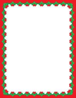 Designer Paper - Christmas Holly (50 Sheet Package) | Creative Shapes Etc.