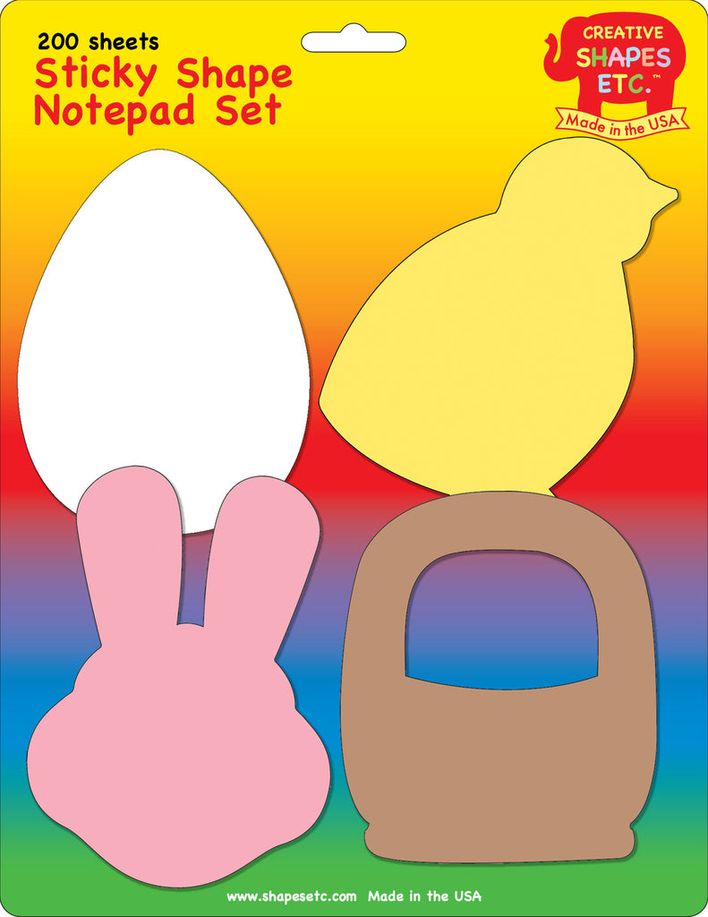 Easter Sticky SHAPES ETC. Sticky Notepad Set - Easter
