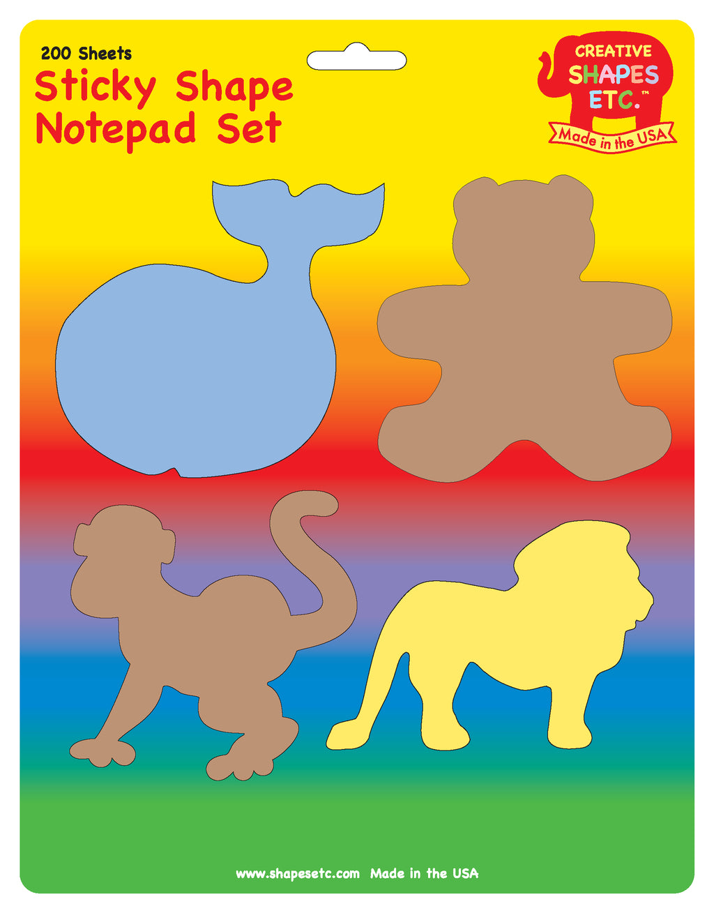 Sticky Notepad Set - Zoo - Creative Shapes Etc.