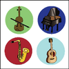 Incentive Stickers - Musical Instruments (Pack of 1728) - Creative Shapes Etc.