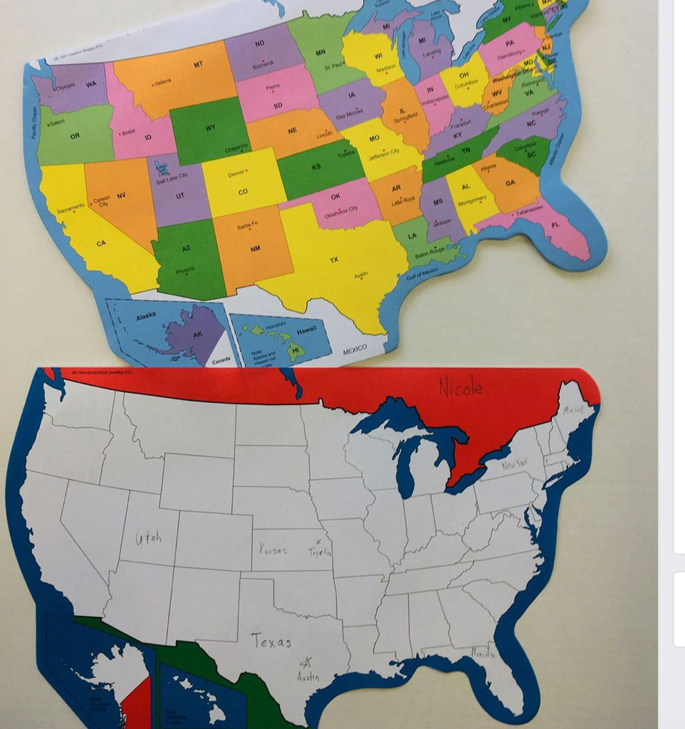 Labeled US Map Practice Sheets For Easy Geography Learning