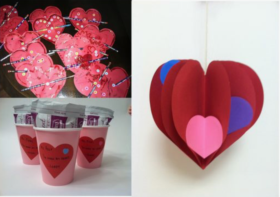 Tricolor Heart Cutouts 5.5 Inch for Classroom Crafts Fun