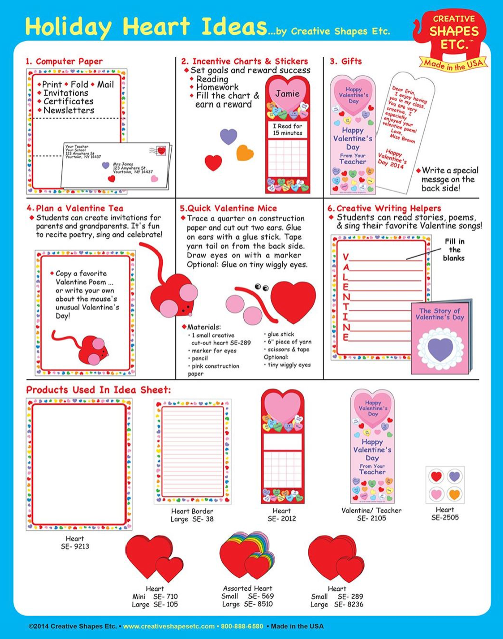 Tricolor Heart Cutouts 5.5 Inch for Classroom Crafts Fun