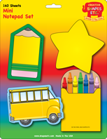 School Themed Notepad Set with Mini Pads and Discount Supplies