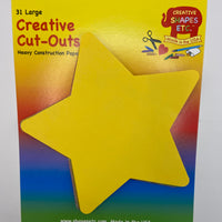 Star Assorted Color Creative Cut-Outs- 5.5" - Creative Shapes Etc.